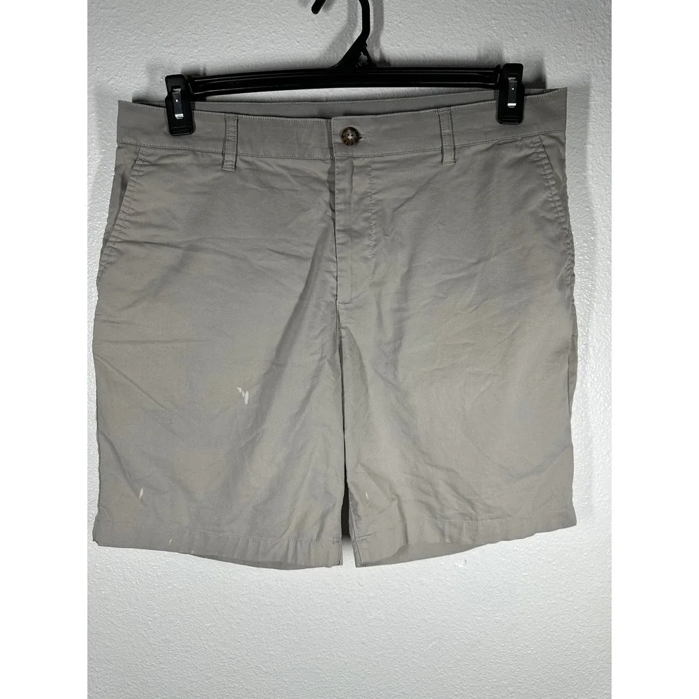 Faherty‎ Shorts Mens 33 Gray Reserve Premium Crafted Flat Front Chino